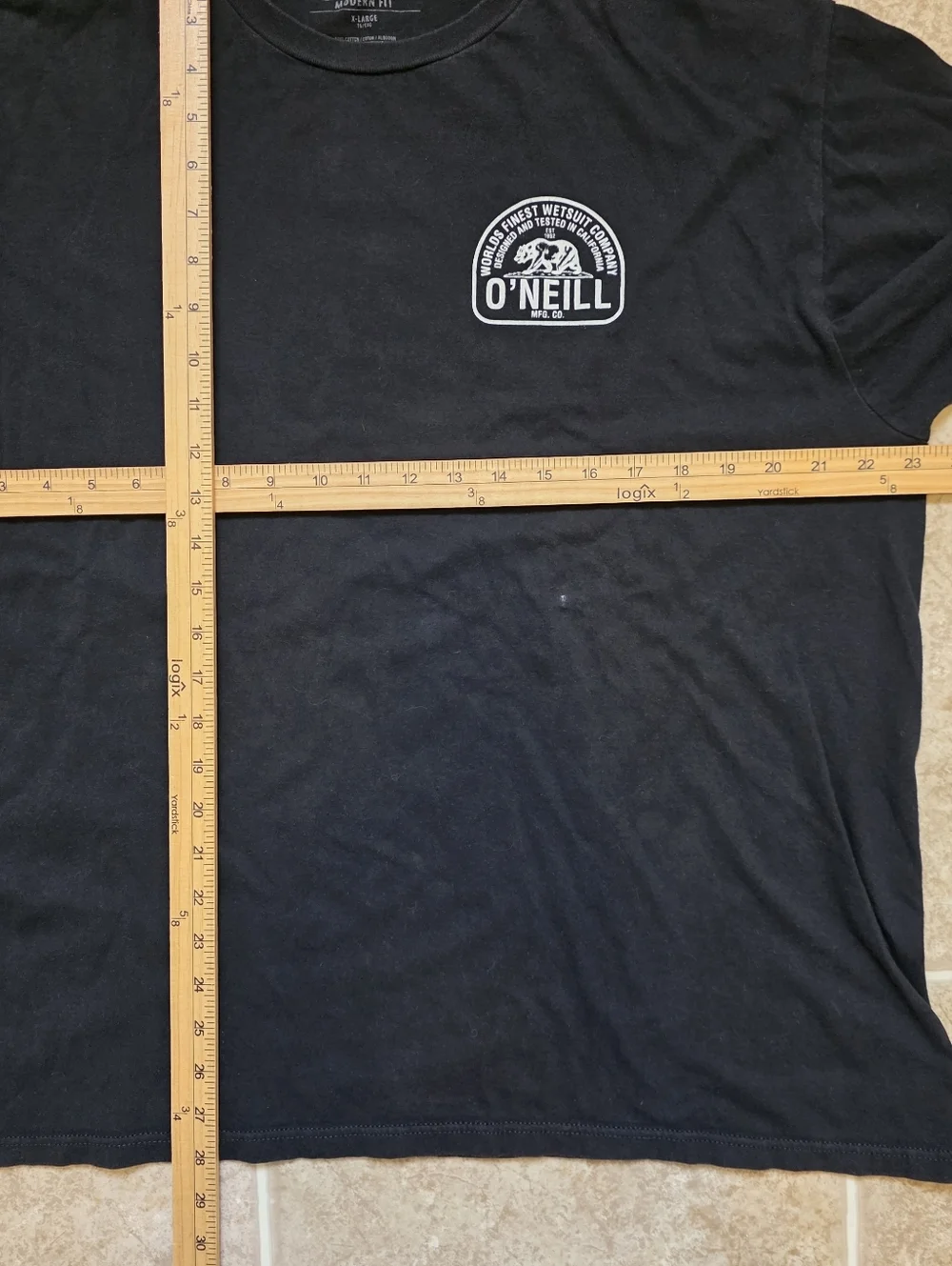 O’Neill Black Graphic Tee XL Surf Skate Back Logo Shirt